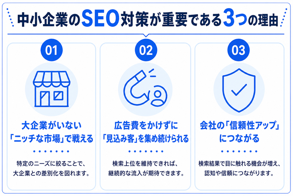 中小企業にこそSEO対策がとても大切なわけを説明した画像