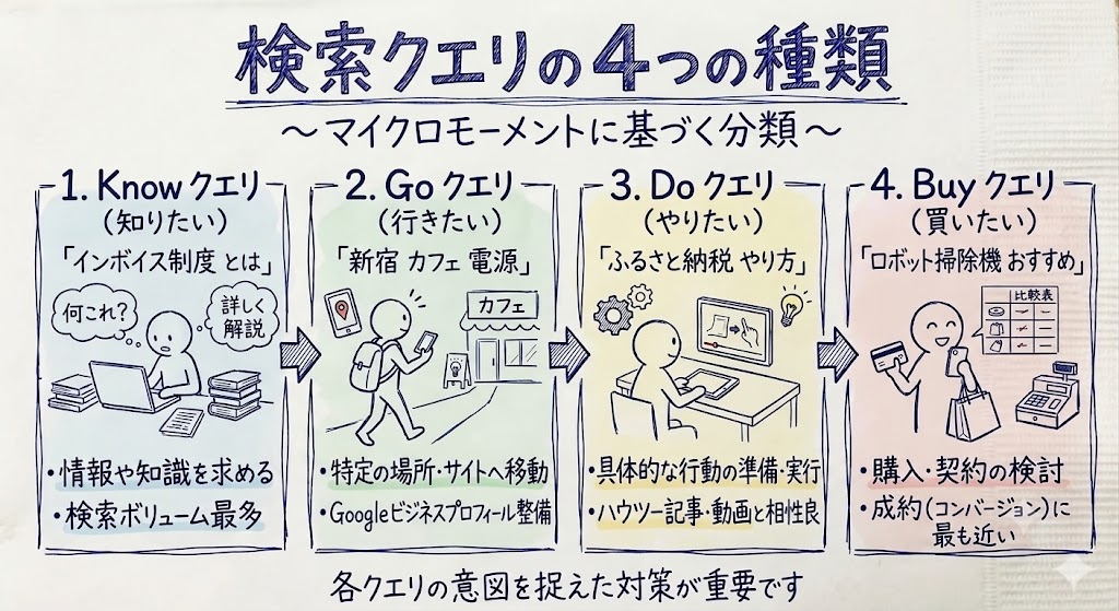 検索クエリの4つの種類を表した画像