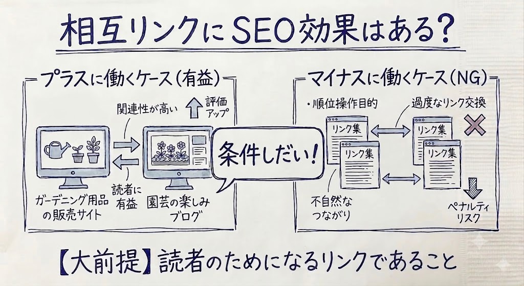 相互リンクにSEO効果があるか示した画像