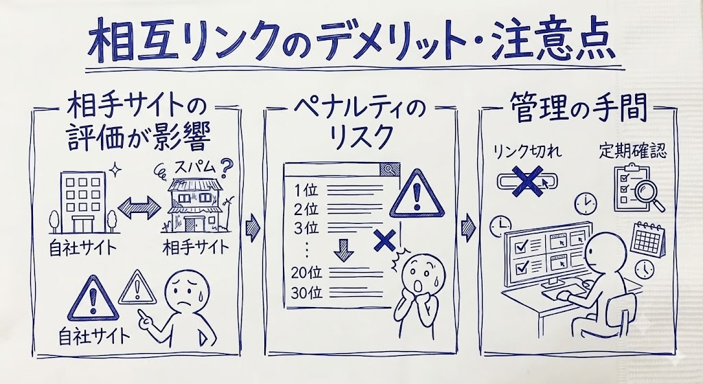 相互リンクのデメリットや注意点を示す画像