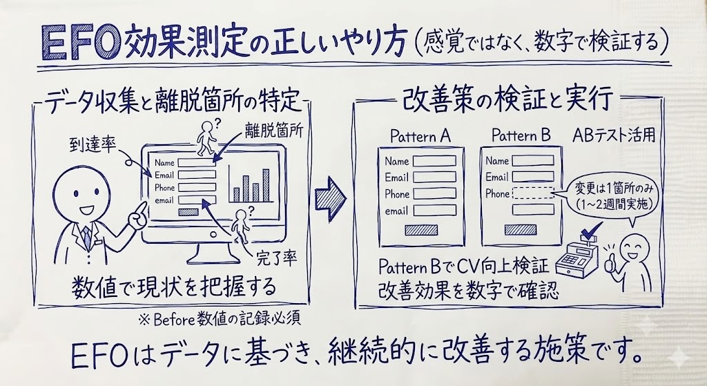 EFO効果測定の正しいやり方を示す画像