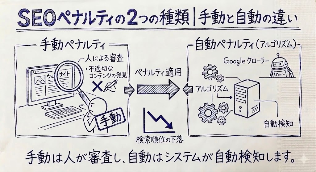 SEOペナルティの種類を表す画像