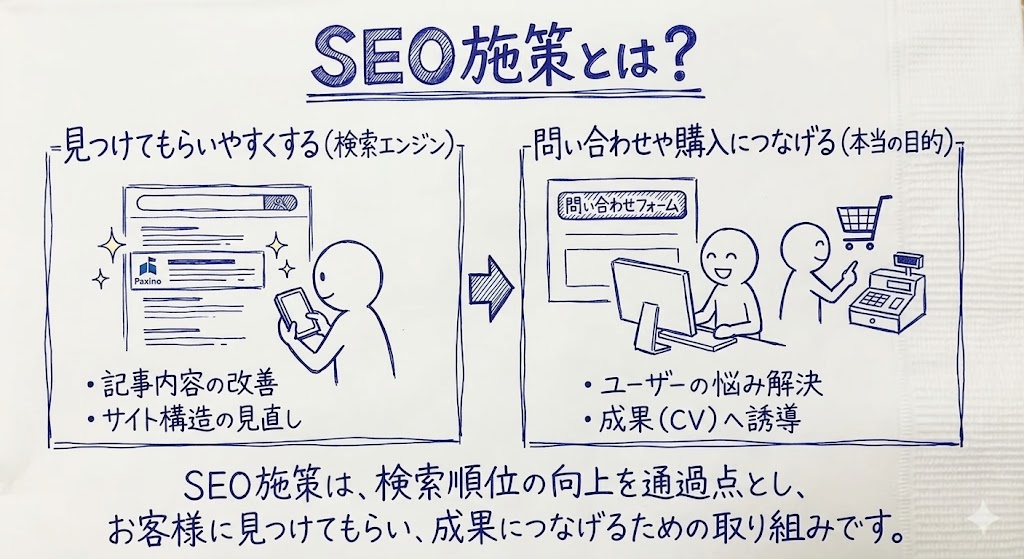 SEO施策の目的を示す画像