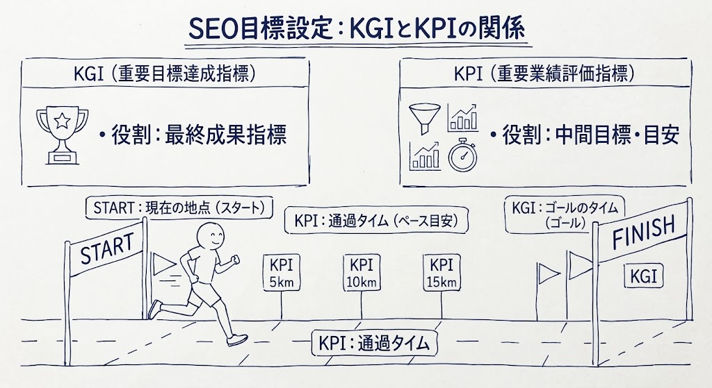 KGIとKPIの関係を示す画像